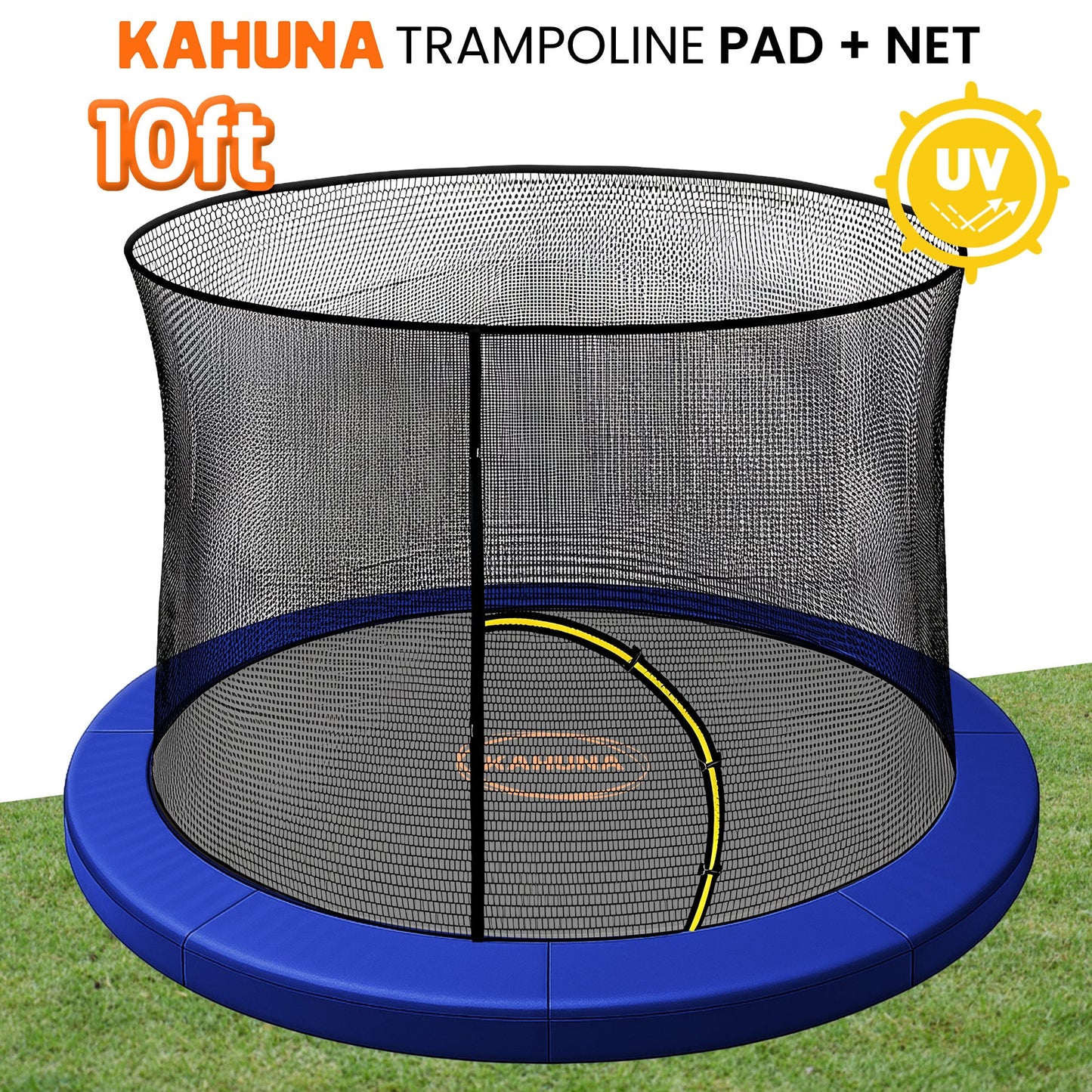 Kahuna 10ft Trampoline Pad and Net - Blue