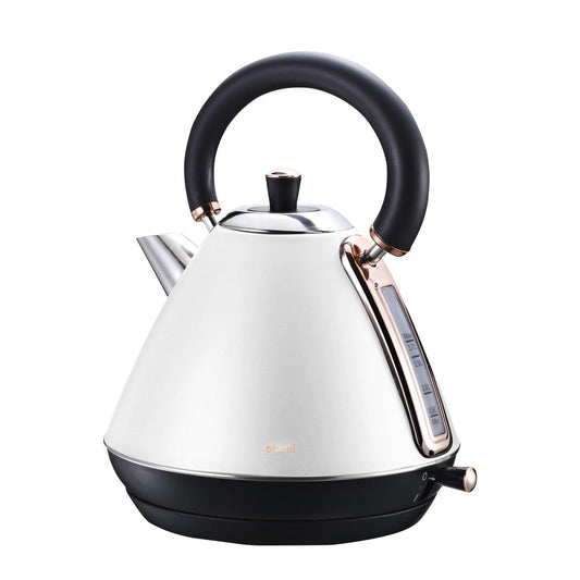 Pronti Rose Trim Collection Toaster & Kettle Bundle - White.
