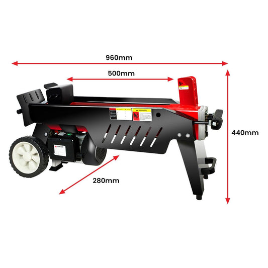 Yukon 7 Ton Electric Log Splitter With Side Protectors Axe Wood Cutter.
