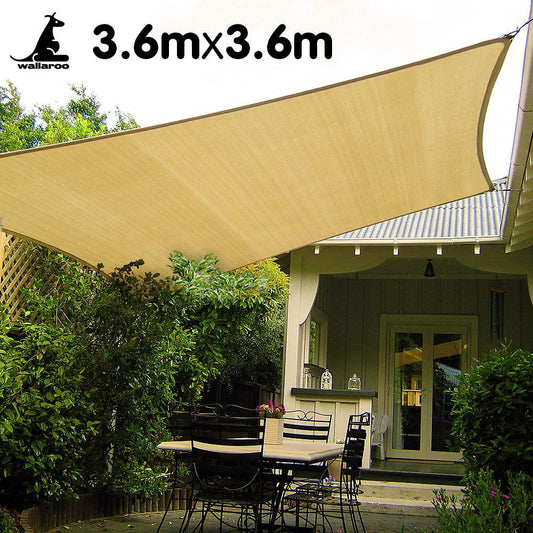 Wallaroo Square Shade Sail 3.6m x 3.6m - Sand.