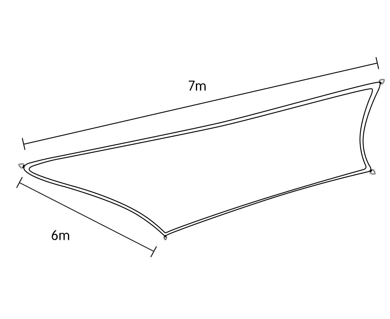 Wallaroo Rectangular Shade Sail 7m x 6m - Sand.