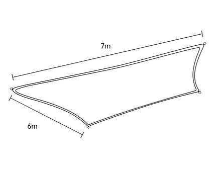 Wallaroo Rectangular Shade Sail 7m x 6m - Sand.