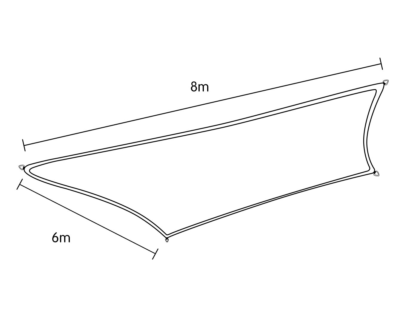 Wallaroo Rectangular Shade Sail: 8m x 6m - Sand.