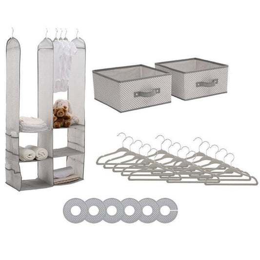 Delta Children 24 Piece Nursery Storage Set - Cool Grey Cool Grey.