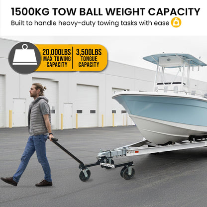 Kartrite Trailer Dolly Adjustable 2in Hitch Ball 1500kg Tongue Weight Capacity w/8in Swivel Wheels Steel Trailer Mover.
