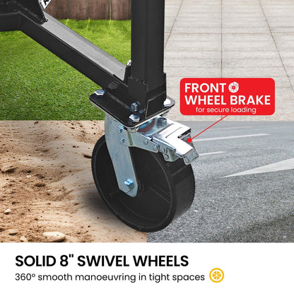 Kartrite Trailer Dolly Adjustable 2in Hitch Ball 1500kg Tongue Weight Capacity w/8in Swivel Wheels Steel Trailer Mover.