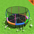 Kahuna 12ft Trampoline Free Ladder Spring Mat Net Safety Pad Cover Round Enclosure - Rainbow.