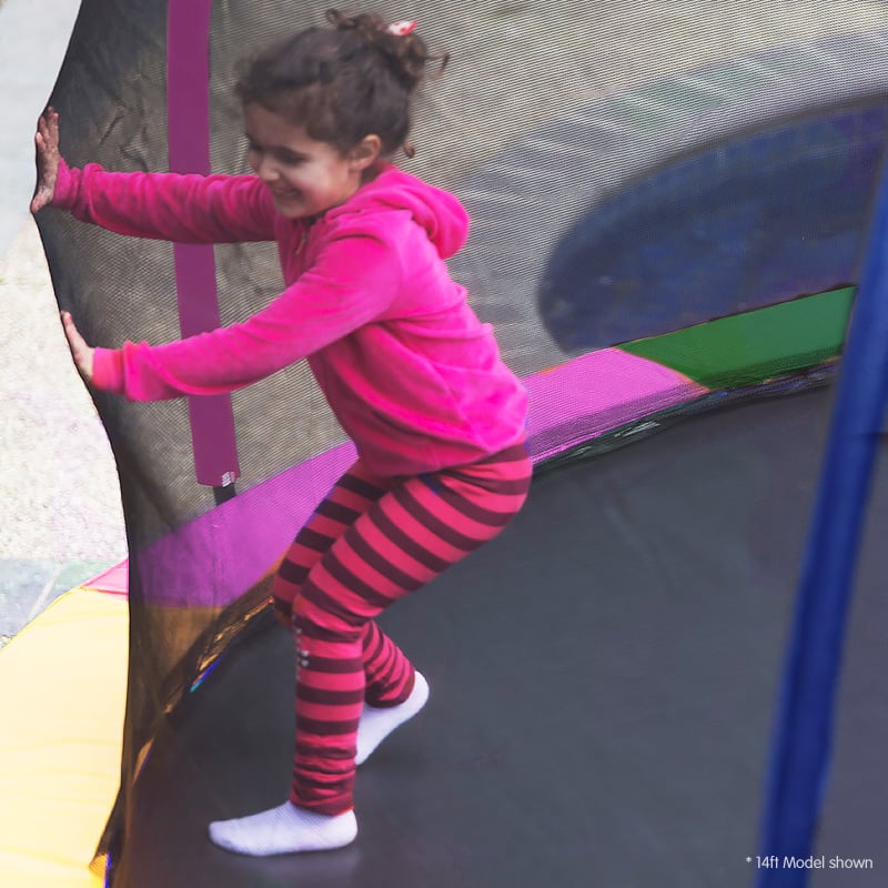 Kahuna 12ft Trampoline Free Ladder Spring Mat Net Safety Pad Cover Round Enclosure - Rainbow.