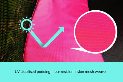 Kahuna 12ft Trampoline Replacement Pad Round - Pink.