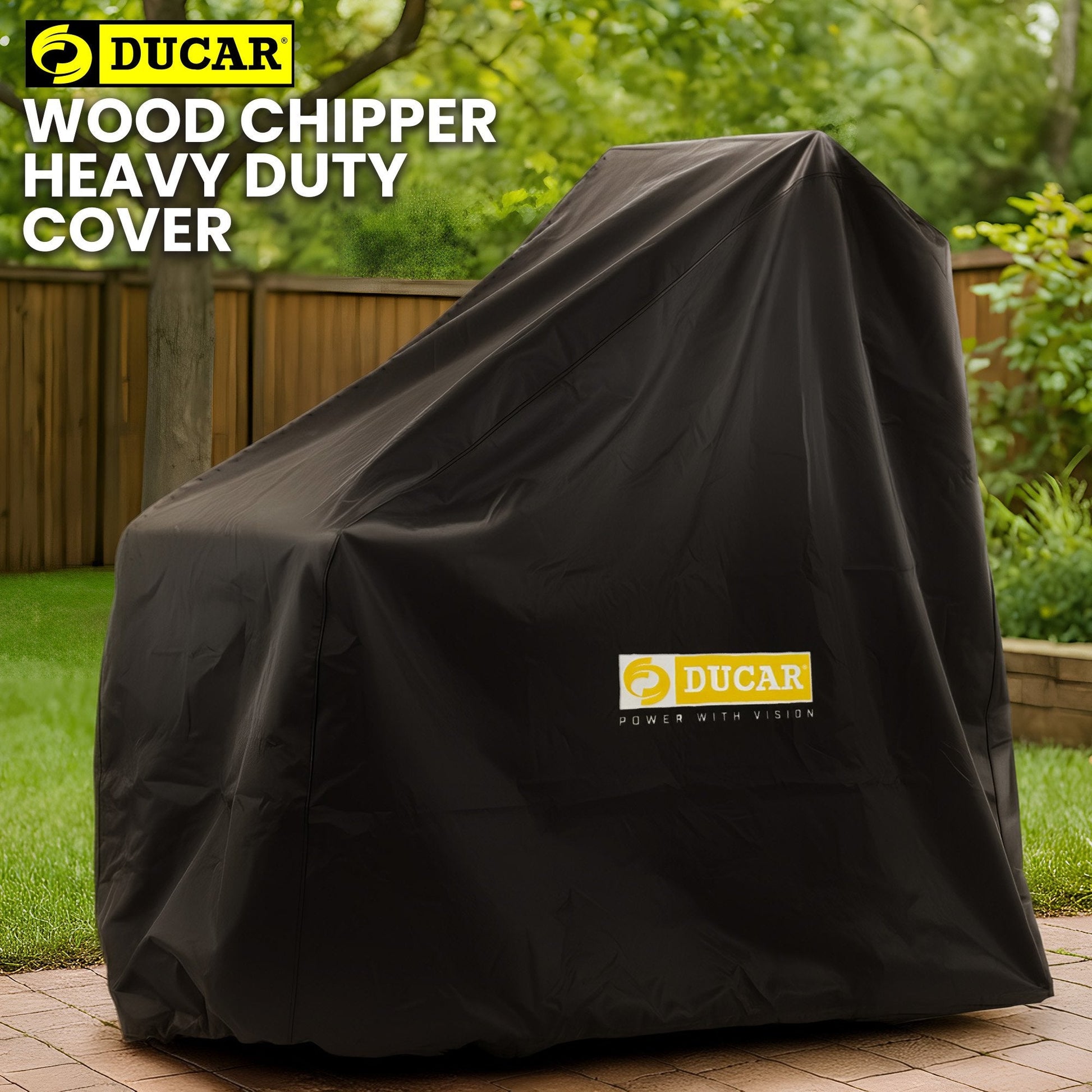 Ducar Wood Chipper Shredder Mulcher Garden 8hp Petrol Motor Upright Grinder - Silver.