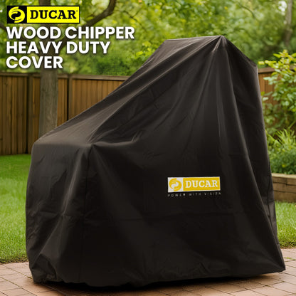 Ducar Wood Chipper Shredder Mulcher Garden 8hp Petrol Motor Upright Grinder - Silver.