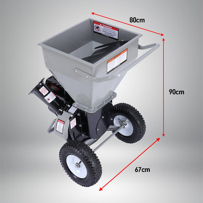 Ducar Wood Chipper Shredder Mulcher Garden 8hp Petrol Motor Upright Grinder - Silver.