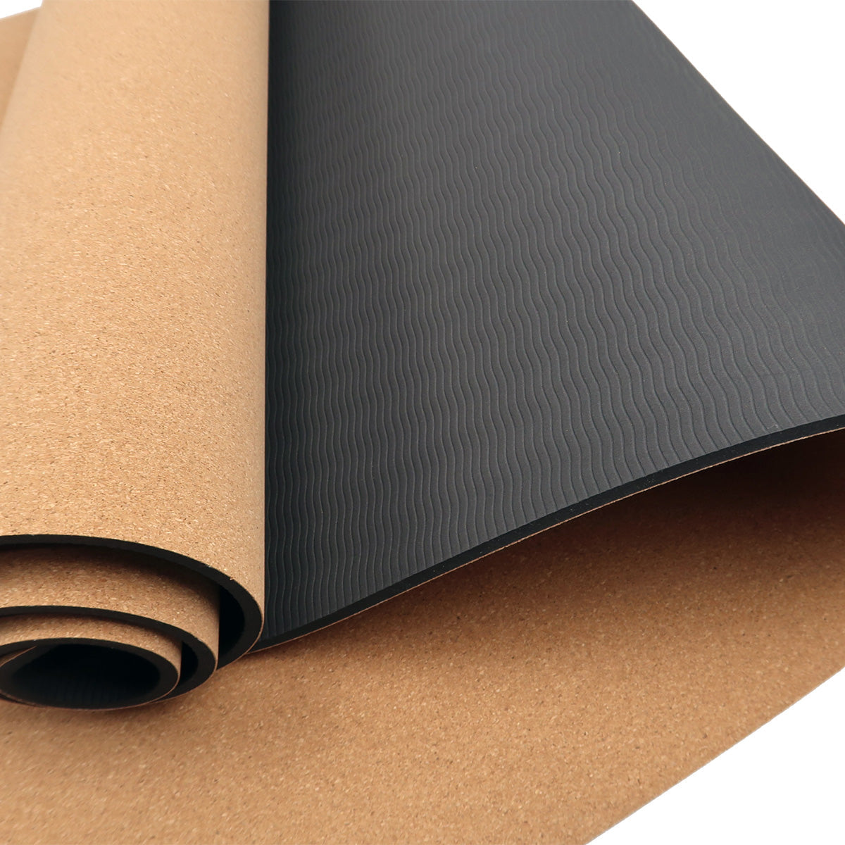 Powertrain Cork Yoga Mat with Carry Straps Home Gym Pilates - Plain.