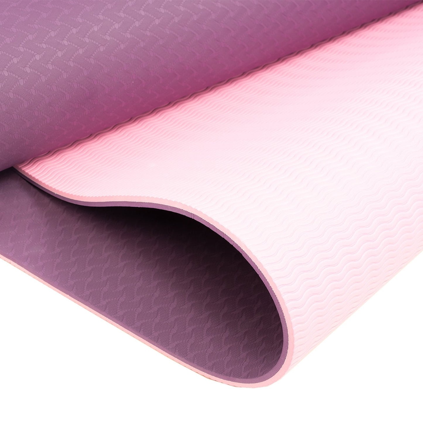 Powertrain TPE Yoga Exercise Mat Home Gym Pilates Fitness 8mm Thick in Dark Purple.