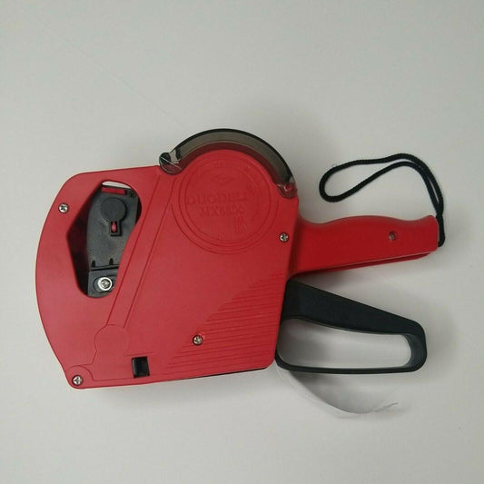 Price Tag Gun Labeller Pricing with 2 Rolls Labels and Inks Roller Machine Kit Red.