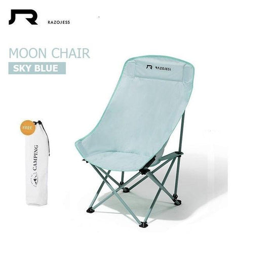 RAZOJESS Enlarged Moon Chair for Outdoor Camping Fishing Picnic Sky Blue.