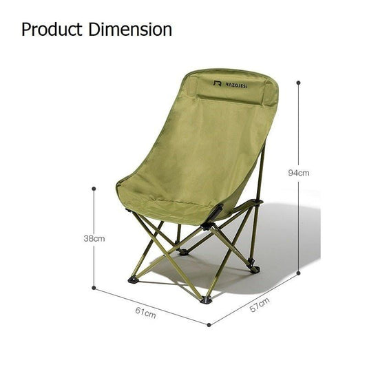 RAZOJESS Enlarged Moon Chair for Outdoor Camping Fishing Picnic Sky Blue.