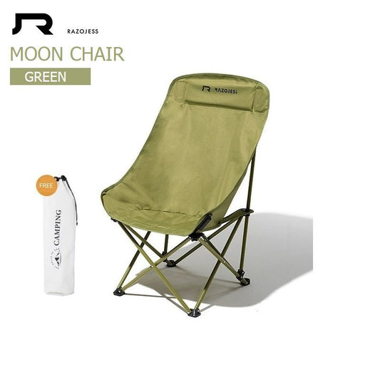 RAZOJESS Enlarged Moon Chair for Outdoor Camping Fishing Picnic  Green.