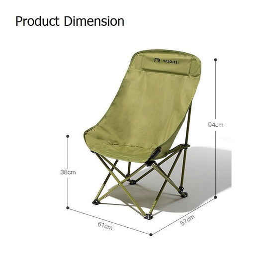 RAZOJESS Enlarged Moon Chair for Outdoor Camping Fishing Picnic  Green.