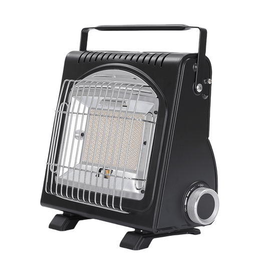 AMZ 1700W 2-in-1 Portable Outdoor Camping Butane Gas Heater Stove Steel Iron Aluminium Metal Manual Application for Travel.