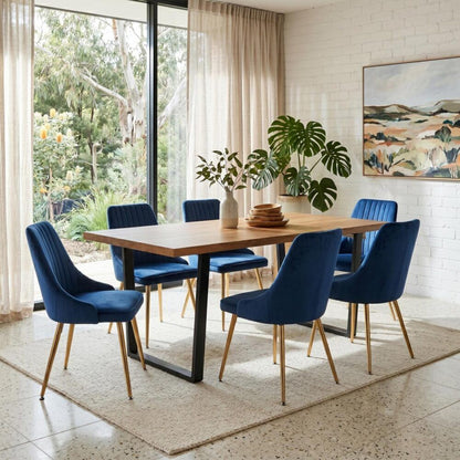 Dinero: Navy Velvet&Natural Table Set