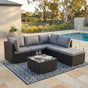 Ottoman-Style Outdoor Lounge Set in Black