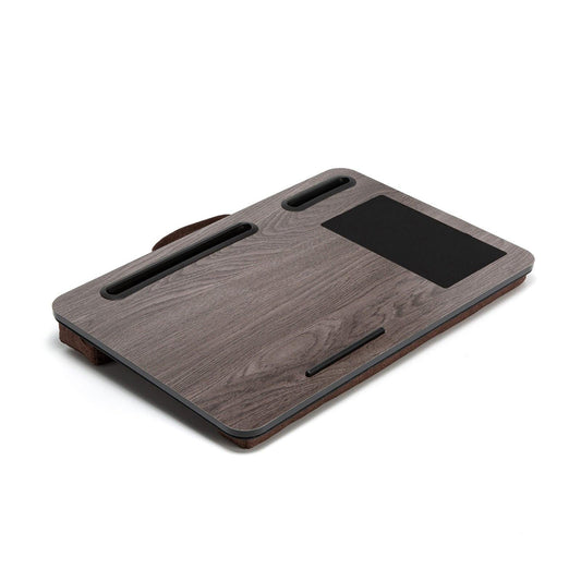 Lap Desk Laptop Stand Phone Tablet Holder Mousepad Cushioned Lapdesk IRON GREY OAK.