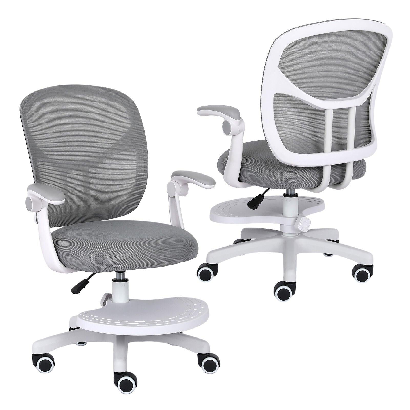 Kids Desk Chair - Children Office Study Seat with Footrest NOVA - Grey.