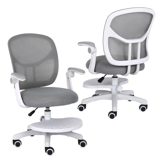 Kids Desk Chair - Children Office Study Seat with Footrest NOVA - Grey.