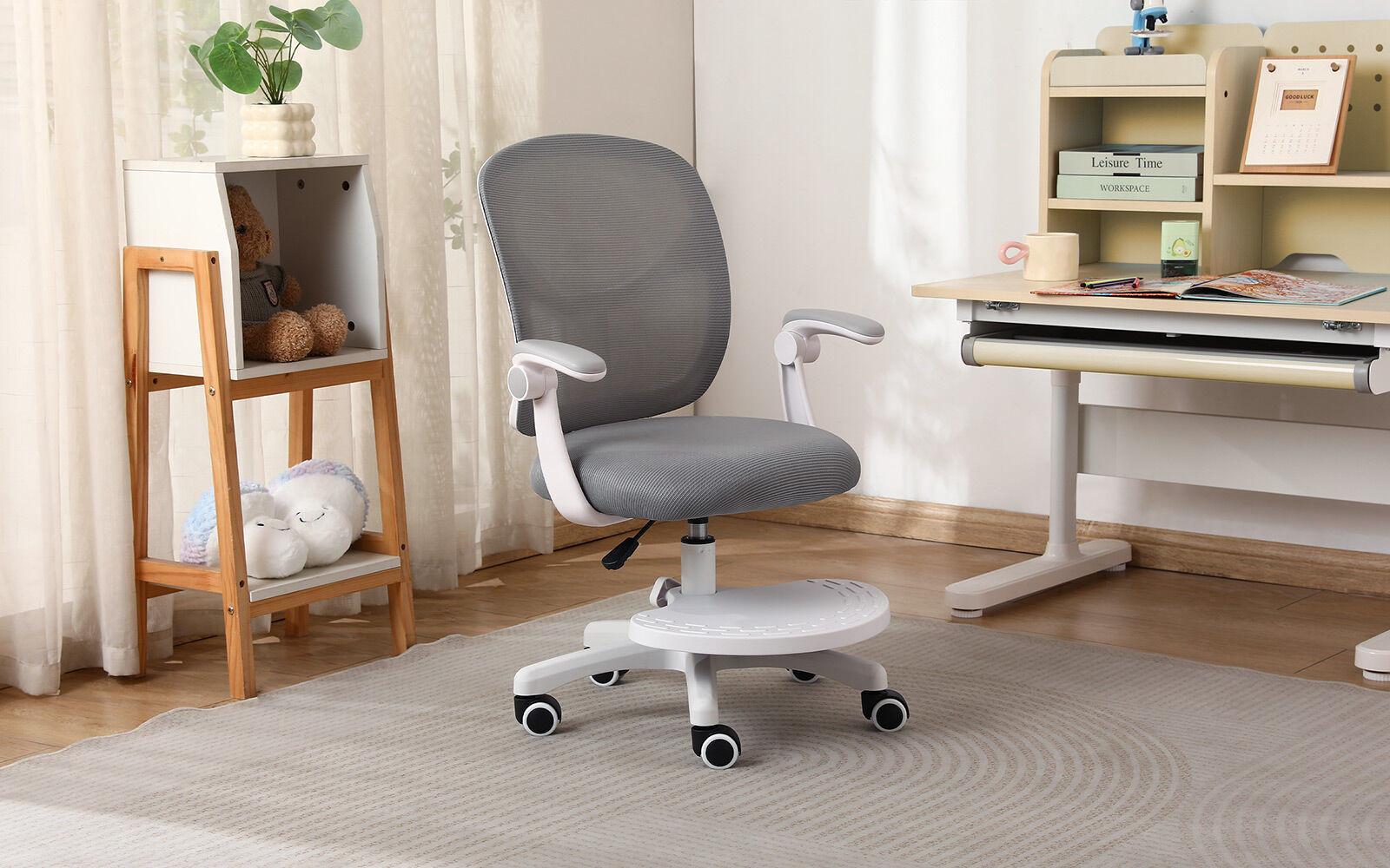 Kids Desk Chair - Children Office Study Seat with Footrest NOVA - Grey.