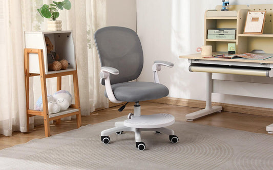 Kids Desk Chair - Children Office Study Seat with Footrest NOVA - Grey.