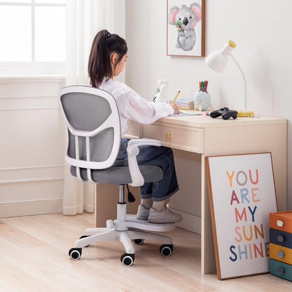 Kids Desk Chair - Children Office Study Seat with Footrest NOVA - Grey.