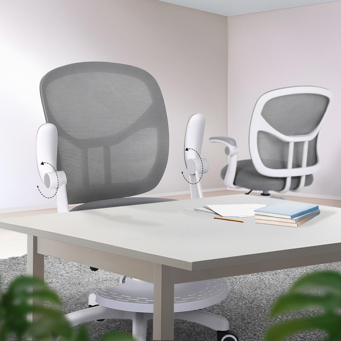 Kids Desk Chair - Children Office Study Seat with Footrest NOVA - Grey.