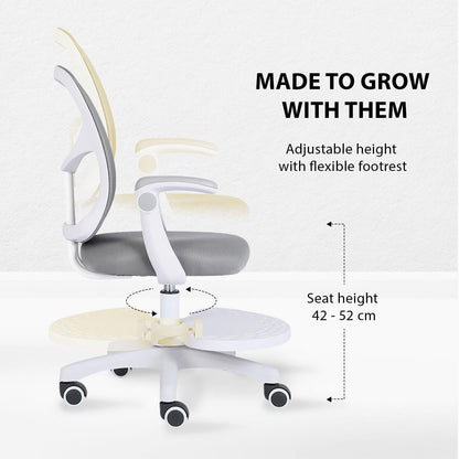 Kids Desk Chair - Children Office Study Seat with Footrest NOVA - Grey.