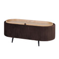 Coffee Table Storage Ottoman - Velvet Padded Blanket Box Bench IRENE BROWN.