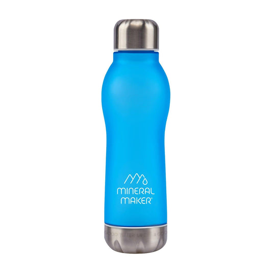 Mineral Maker MORBIDO Alkaline Filter Water Bottle + a Mineral Stone Pouch BLUE.