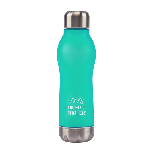 Mineral Maker MORBIDO Alkaline Filter Water Bottle + a Mineral Stone Pouch GREEN.
