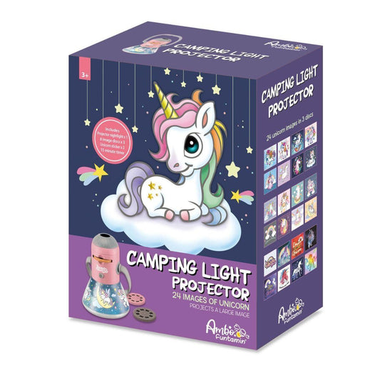 Unicorn Mini Night Light Camping Projector - Lantern Torch Kids Learning Toy.