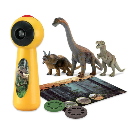 Dinosaur Projector and 3 Toy Figures Play Set - Kids STEM Learning Set.