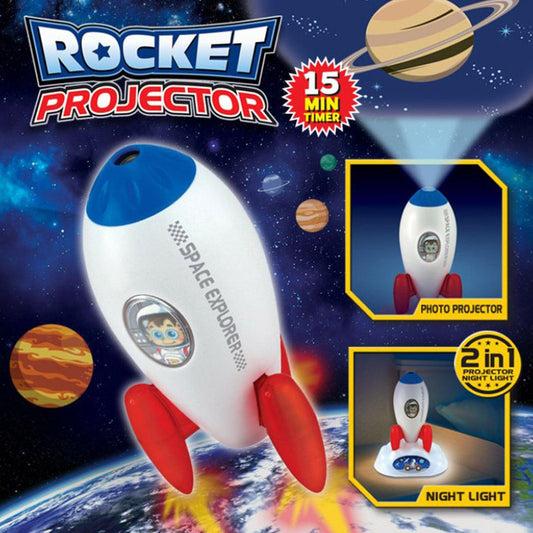 Rocket Projector Night Light Kids STEM Toy - Outer Space Planet.