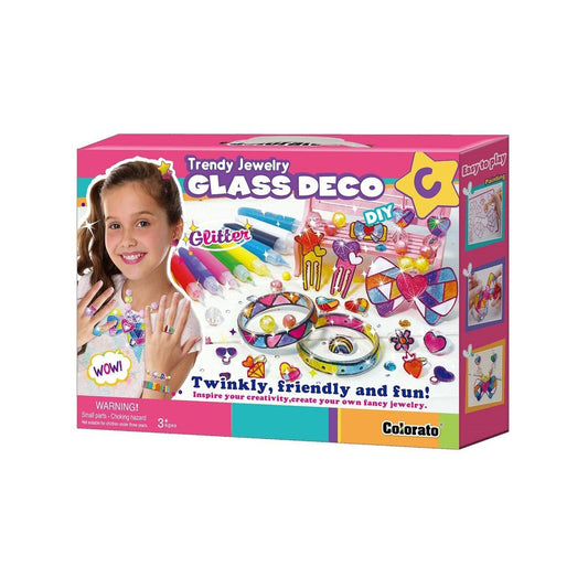 Colorato Trendy Jewellery Glass Art Deco - DIY Craft Kit for Kids Painting Set.