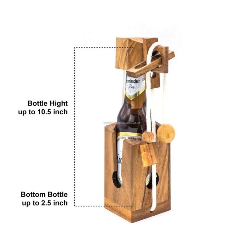 Brainteaser beer bottle mystery lock puzzle- open the lock before you can have a drink! Great party gift.