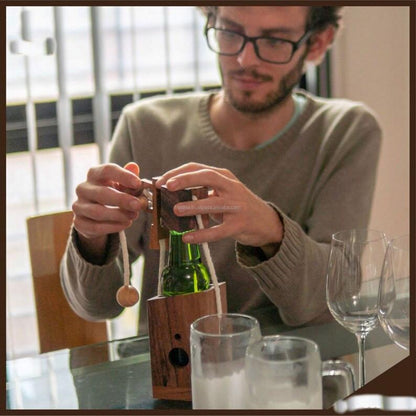 Brainteaser beer bottle mystery lock puzzle- open the lock before you can have a drink! Great party gift.