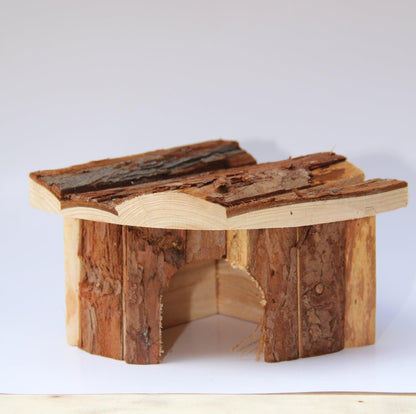YES4PETS Natural Wooden Hamster Mouse Gerbil Playground Rats Pets Toys Play Small Birds House Garden Decor.