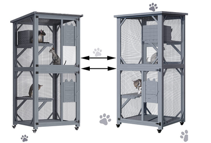 YES4PETS 173cm Pet Cat Bird Shelter Condo with Escape Door Wooden Kitten Cage House