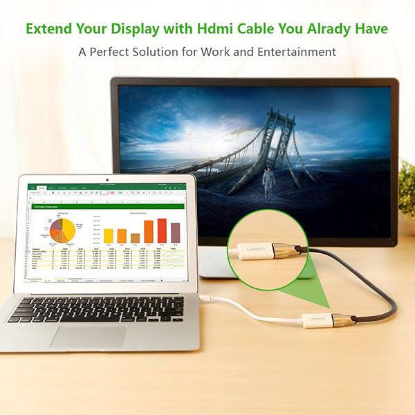 UGREEN Mini DP to HDMI Female converter cable 18CM (10460).