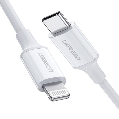 UGREEN 10493 Type-C to MFI iPhone M/M Cable Rubber Shell 1M White.