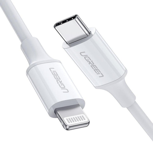 UGREEN 10493 Type-C to MFI iPhone M/M Cable Rubber Shell 1M White.