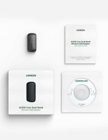 UGREEN 20204 AC650 Dual Band USB WLAN Adapter.