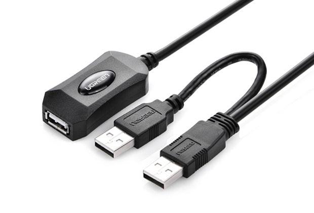 UGREEN USB 2.0 Active Extension Cable with USB Power 5M (20213).